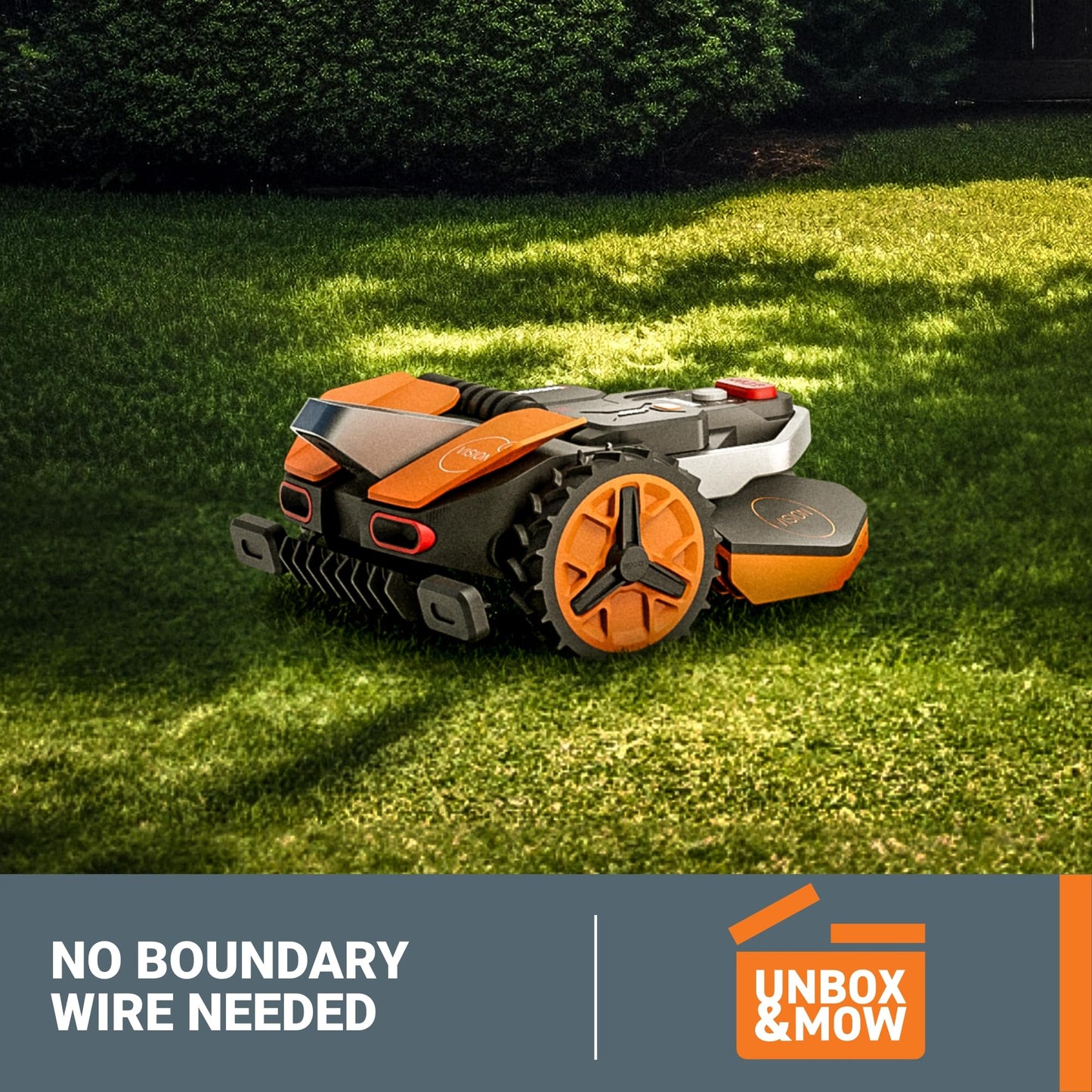 Worx 20V Landroid Vision Robot Lawn Mower, Wire Free Setup Robot Mower, AI Robot Grass Mower HDR Camera Avoids Obstacles, Auto-Schedule, Battery & Charger Included, 1 Acre, WR235