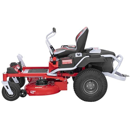 Craftsman 56V MAX* 42" Brushless Zero-Turn Lawn Mower with 60Ah Battery, Electric Lawn Tractor with Eco Mode, Quick Lift Assist, and LED Headlights, Red/Black