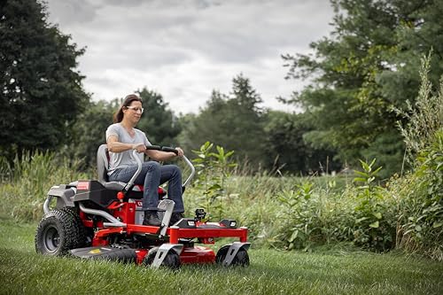 Craftsman 56V MAX* 42" Brushless Zero-Turn Lawn Mower with 60Ah Battery, Electric Lawn Tractor with Eco Mode, Quick Lift Assist, and LED Headlights, Red/Black