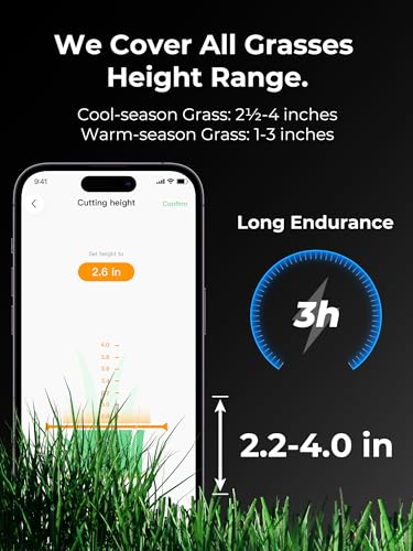 LUBA 2 AWD 10000H Robot Lawn Mower, Perimeter Wire Free Vision Robotic Lawnmower for 2.5 Acres Lawn, Cut Height 2.2"-4.0", 80% Slope, APP Control Compatible with Alexa, All-Wheel Drive, Anti-Theft