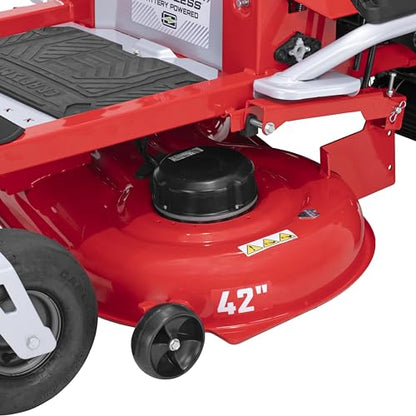 Craftsman 56V MAX* 42" Brushless Zero-Turn Lawn Mower with 60Ah Battery, Electric Lawn Tractor with Eco Mode, Quick Lift Assist, and LED Headlights, Red/Black