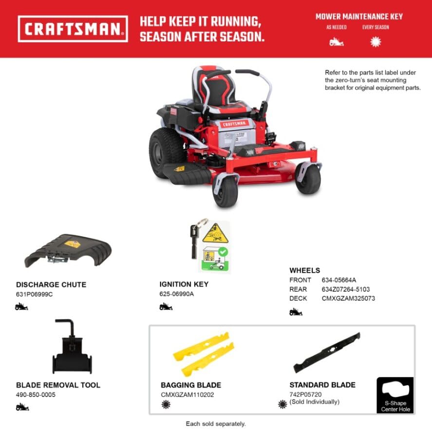 Craftsman 56V MAX* 42" Brushless Zero-Turn Lawn Mower with 60Ah Battery, Electric Lawn Tractor with Eco Mode, Quick Lift Assist, and LED Headlights, Red/Black
