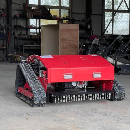 FALE-JU Remote Control Crawler Mower 60° Slope Capability Gas Electric Self-Charging Hybrid (Cutting Width 55CM, Crawler, 7.5HP), red-black