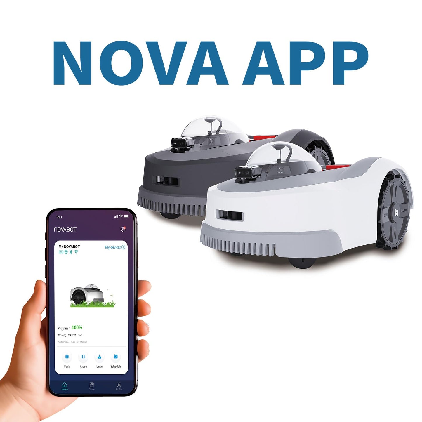 N2000 Robot Lawn Mower Perimeter Wire Free RTK+TOF+Vision Robotic Lawn Mower for 1.50 Acres Cut Height 0.8"-3.5" Adjustable APP Control AI-Assisted Mapping Virtual Boundaries Multi-Zone