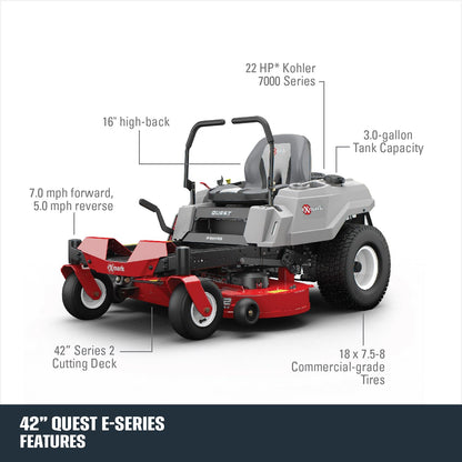 Exmark Quest E-Series Zero-Turn Mower with 22-HP Kohler® Engine, 42-in. Deck QZE725GKC42200