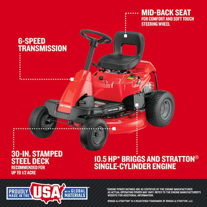 R110 30-in 10.5 -HP Single cylinder Gas Lawn tractor