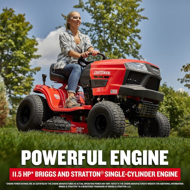 T100 36-in 11.5 -HP Single cylinder Gas Lawn tractor