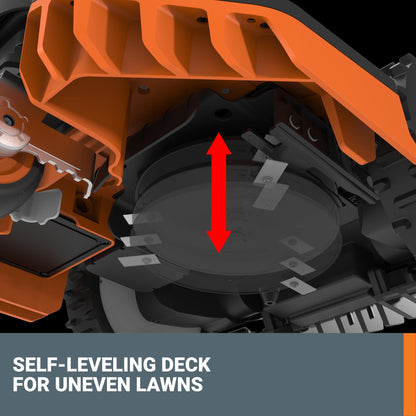 Worx 20V Landroid Vision Robot Lawn Mower, Wire Free Setup Robot Mower, AI Robot Grass Mower HDR Camera Avoids Obstacles, Auto-Schedule, Battery & Charger Included, 1 Acre, WR235
