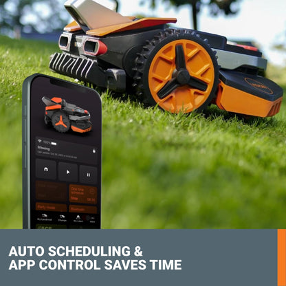 Worx 20V Landroid Vision Robot Lawn Mower, Wire Free Setup Robot Mower, AI Robot Grass Mower HDR Camera Avoids Obstacles, Auto-Schedule, Battery & Charger Included, 1 Acre, WR235