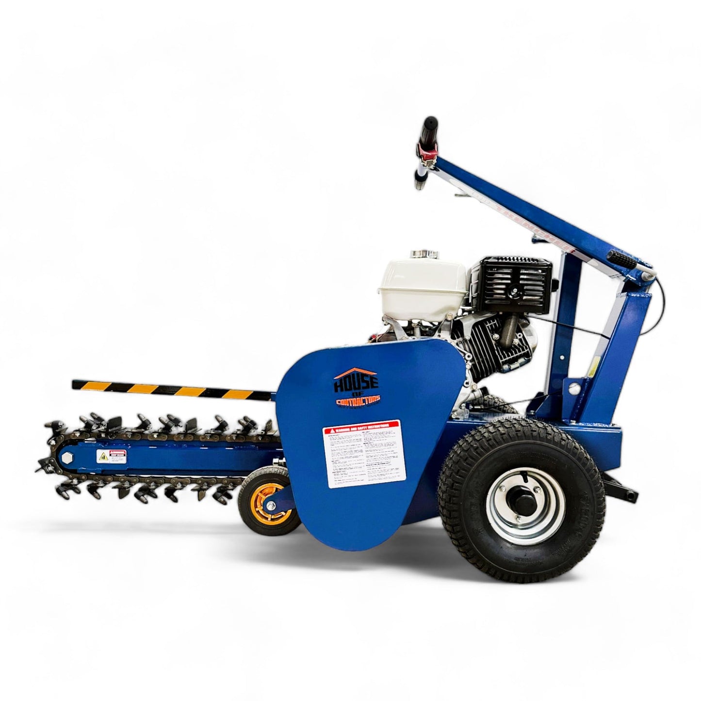 HOCTCR1500 GX390 13 HP Walk-Behind Trencher, 25-Inch Trenching Depth x 4-Inch Trenching Width, 27 Tungsten Carbide Teeth Chain