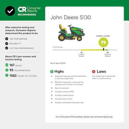 S130 42-in 22 -HP V-twin Gas Lawn tractor