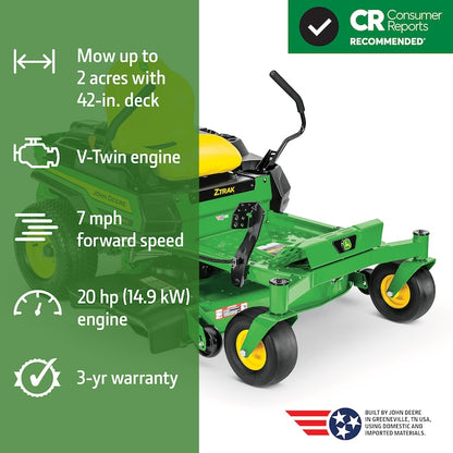 Z315E ZTrak 42-in 20 -HP V-twin Gas Zero-turn riding lawn mower