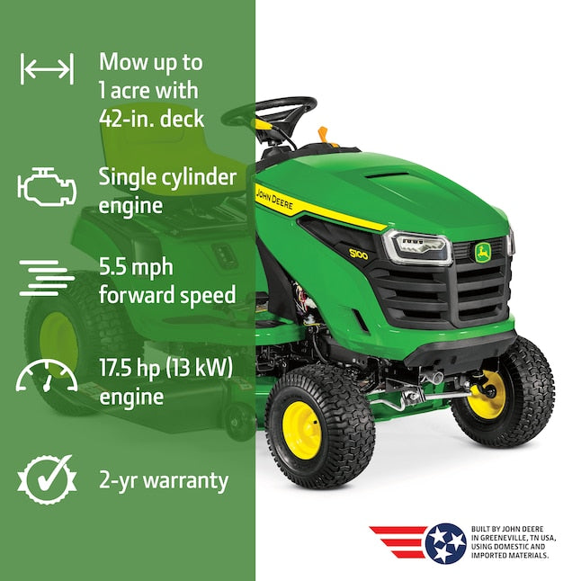 S100 42-in 17.5 -HP Single cylinder Gas Lawn tractor