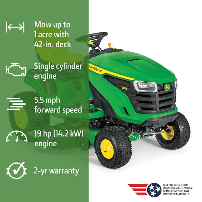 S110 42-in 19 -HP Single cylinder Gas Lawn tractor