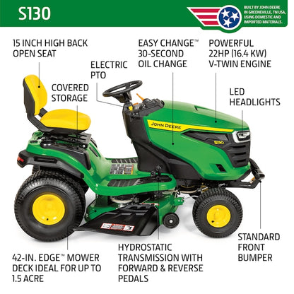 S130 42-in 22 -HP V-twin Gas Lawn tractor