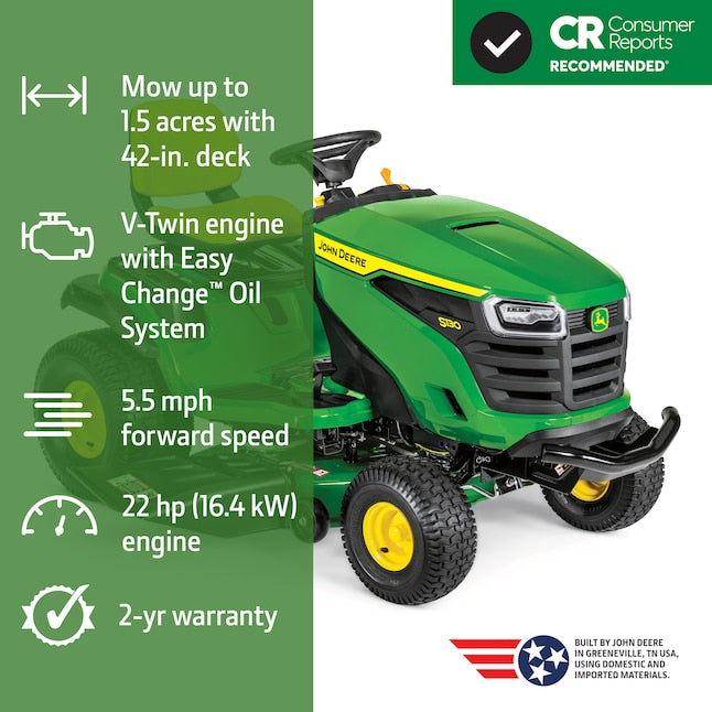 S130 42-in 22 -HP V-twin Gas Lawn tractor