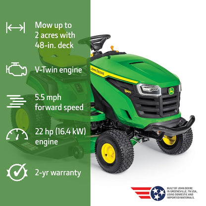 S140 48-in 22 -HP V-twin Gas Lawn tractor