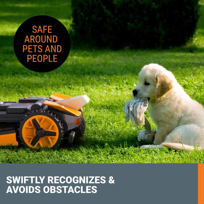 Worx 20V Landroid Vision Robot Lawn Mower, Wire Free Setup Robot Mower, AI Robot Grass Mower HDR Camera Avoids Obstacles, Auto-Schedule, Battery & Charger Included, 1 Acre, WR235