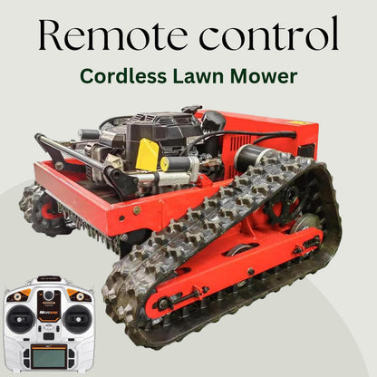 Robotuf Remote Control Lawn Mower Cordless 7.5HP Robotic Grass Cutter Self Propelled Crawler Home, Garden and Agricultural Use (Yamaha Engine, Blue)