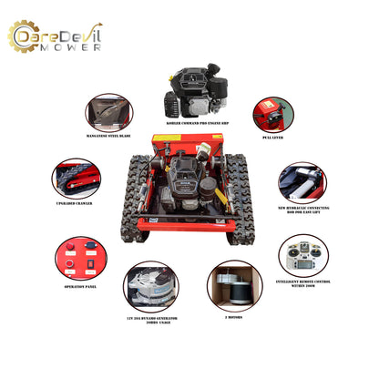 DareDevil Mower Remote Controlled 45° Slope Capability | 9.5hp Engine | Gas-Electric Self Charging Hybrid | Cutting Deck Adjustable