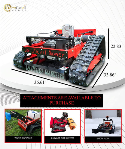 DareDevil Mower Remote Controlled 45° Slope Capability | 9.5hp Engine | Gas-Electric Self Charging Hybrid | Cutting Deck Adjustable