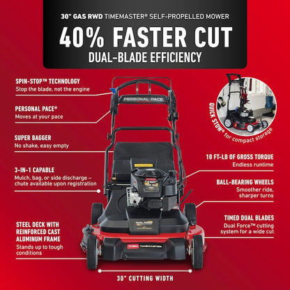 TimeMaster with Personal Pace 30-in Gas Self-propelled lawn mower with 223-cc Briggs and Stratton Engine