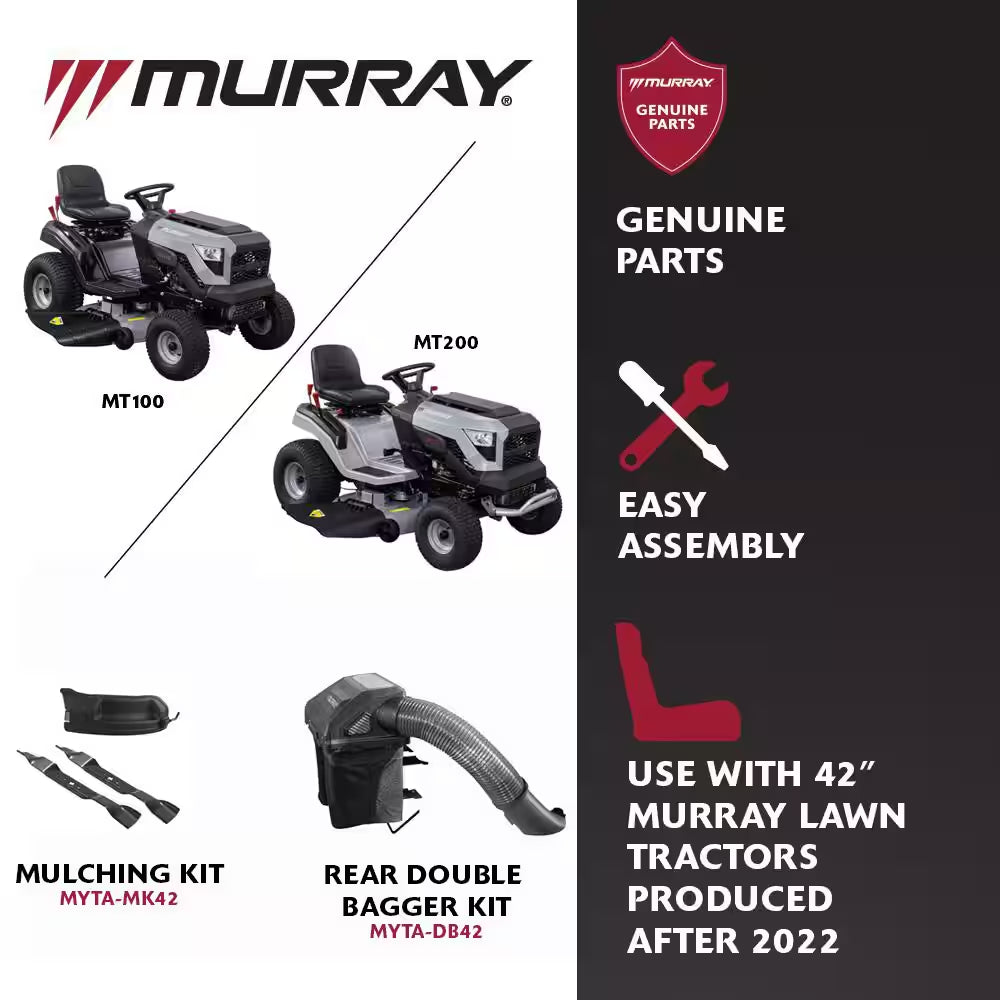 MT100 42 In. 13.5 HP 500Cc E1350 Series Briggs and Stratton Engine 6-Speed Manual Gas Riding Lawn Tractor Mower