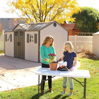 Lifetime 60138 Outdoor Storage Shed, Desert Sand, 15 x 8 Feet - Image 5