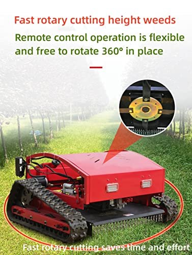Remote Control Lawn Mower Small Crawler Oil-Electric Hybrid Four-Wheel Drive Lawn Mowing and Weed Whacker(550) - Image 4