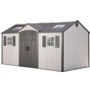 Lifetime 60138 Outdoor Storage Shed, Desert Sand, 15 x 8 Feet