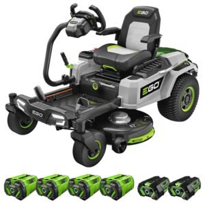 EGO POWER+ ZT4205S 56-Volt 42-Inch Z6, 4 x 12.0Ah Batteries, 700W Turbo Charger Included Plus 2 Extra BA2800T 5.0Ah Batteries