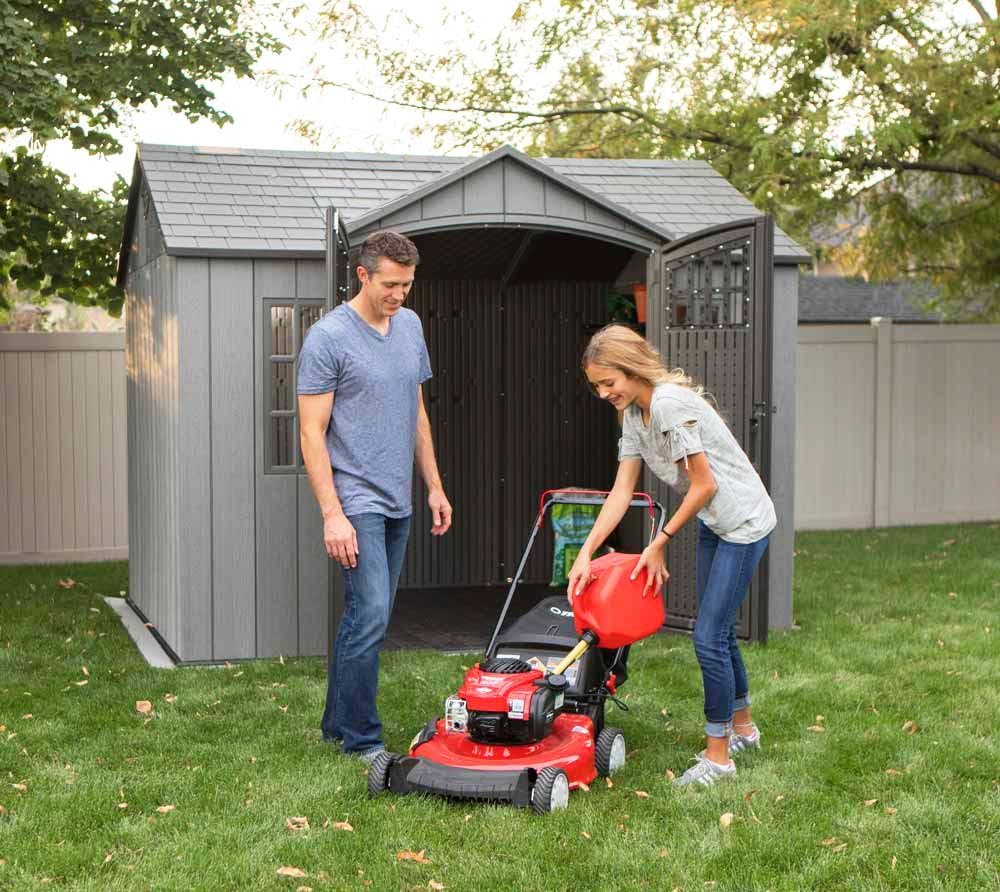 10 ft x 8 ft Outdoor Storage Shed Lifetime – Heavy-Duty Resin Backyard Shed with Skylights, Windows, Steel-Reinforced Textured Walls - Image 7