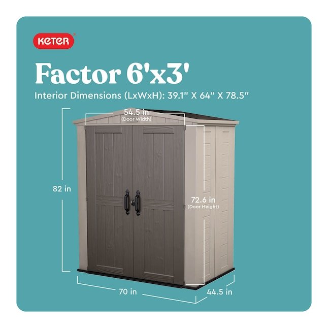 Keter Factor 6x3 Outdoor Storage Shed Kit-Perfect to Store Patio Furniture, Garden Tools Bike Accessories, Beach Chairs and Push Lawn Mower - Image 4