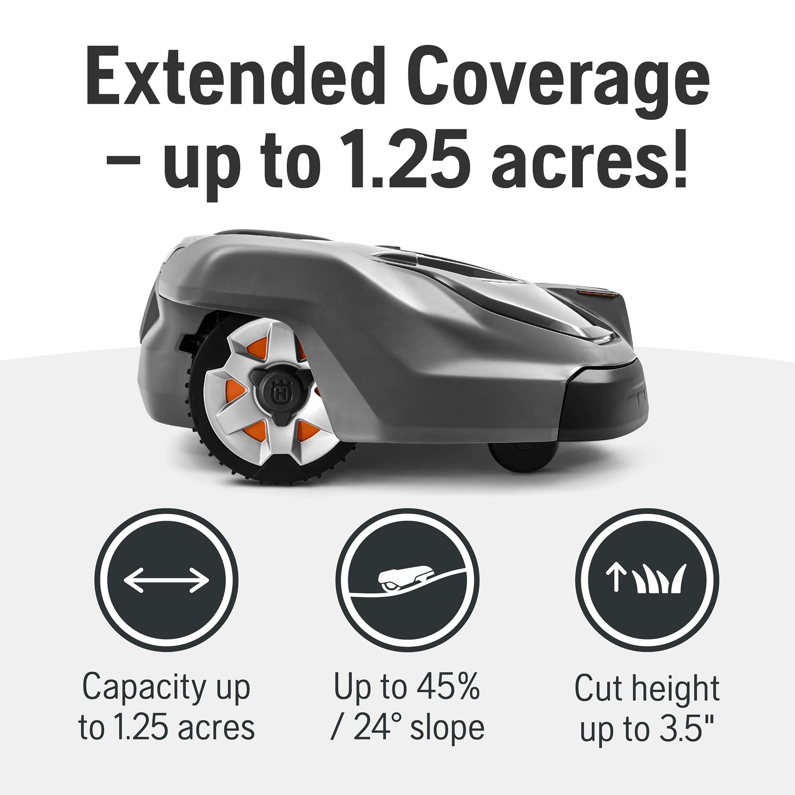 Husqvarna Automower 450XH Robotic Lawn Mower with GPS Assisted Navigation, Automatic Self Installation and Ultra-Quiet Smart Mowing Technology for Medium to Large Yards (1.25 Acre) - Image 6