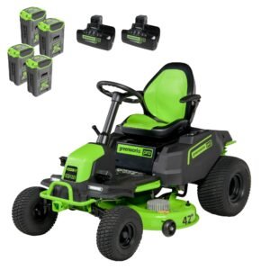 Greenworks 60V 42” Cordless Electric CrossoverT , (4) 8.0Ah Batteries and (2) Dual Port Turbo Chargers
