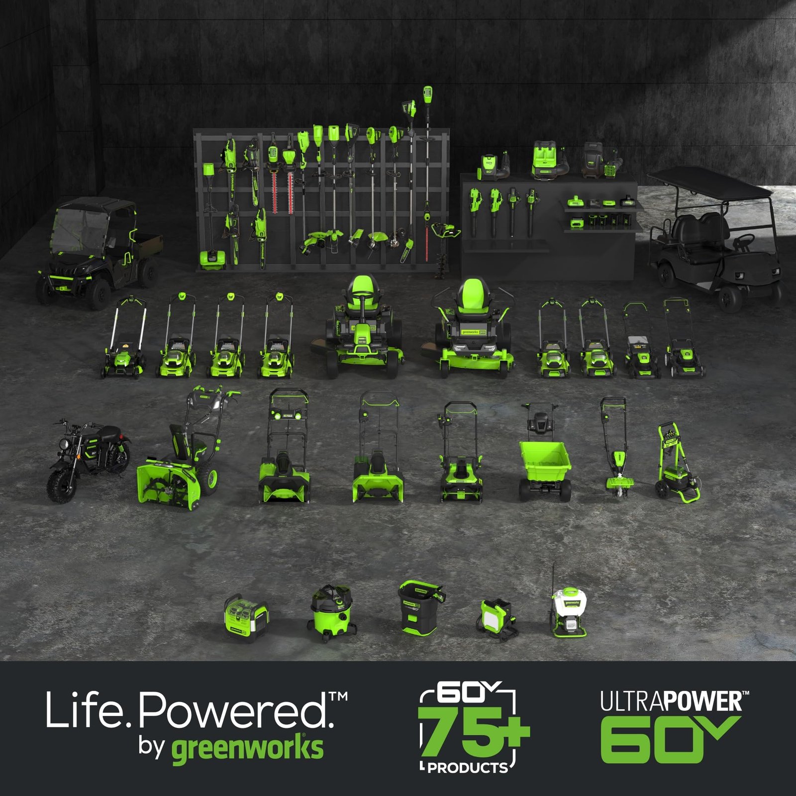 Greenworks 60V 42” Cordless Electric CrossoverT , (4) 8.0Ah Batteries and (2) Dual Port Turbo Chargers - Image 5
