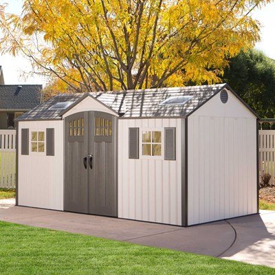 Lifetime 60138 Outdoor Storage Shed, Desert Sand, 15 x 8 Feet - Image 2