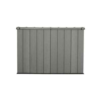 LIFETIME Horizontal Outdoor Storage Shed, Weather Resistant Resin Storage Can Fit Two Large Garbage Cans, Lockable Doors, Spring‑Hinge Lid - Image 5