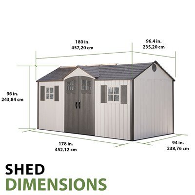 Lifetime 60138 Outdoor Storage Shed, Desert Sand, 15 x 8 Feet - Image 3