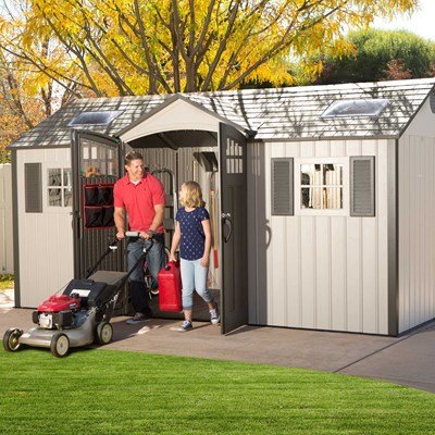 Lifetime 60138 Outdoor Storage Shed, Desert Sand, 15 x 8 Feet - Image 9