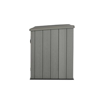 LIFETIME Horizontal Outdoor Storage Shed, Weather Resistant Resin Storage Can Fit Two Large Garbage Cans, Lockable Doors, Spring‑Hinge Lid - Image 7