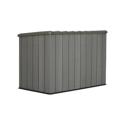 LIFETIME Horizontal Outdoor Storage Shed, Weather Resistant Resin Storage Can Fit Two Large Garbage Cans, Lockable Doors, Spring‑Hinge Lid - Image 9