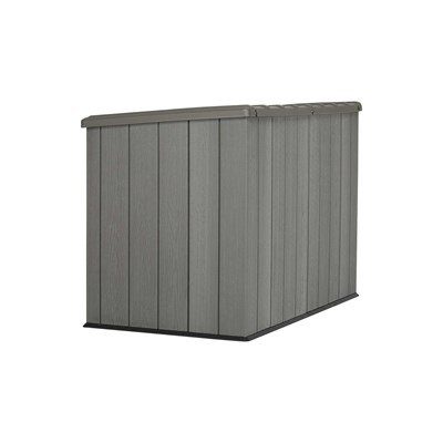 LIFETIME Horizontal Outdoor Storage Shed, Weather Resistant Resin Storage Can Fit Two Large Garbage Cans, Lockable Doors, Spring‑Hinge Lid - Image 10