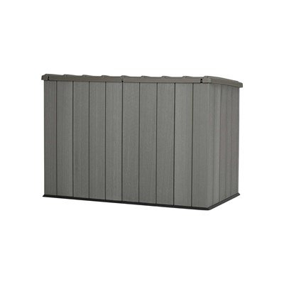LIFETIME Horizontal Outdoor Storage Shed, Weather Resistant Resin Storage Can Fit Two Large Garbage Cans, Lockable Doors, Spring‑Hinge Lid - Image 11