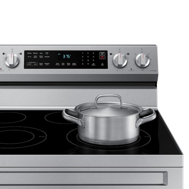 Samsung 30-in Glass Top 5 burners 6.3-cu ft Air Fry Electric Range Fingerprint Resistant - Image 3