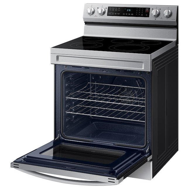 Samsung 30-in Glass Top 5 burners 6.3-cu ft Air Fry Electric Range Fingerprint Resistant - Image 4
