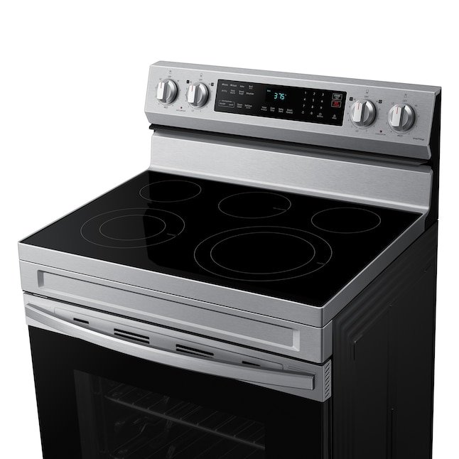 Samsung 30-in Glass Top 5 burners 6.3-cu ft Air Fry Electric Range Fingerprint Resistant - Image 9