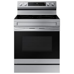 Samsung 30-in Glass Top 5 burners 6.3-cu ft Air Fry Electric Range Fingerprint Resistant