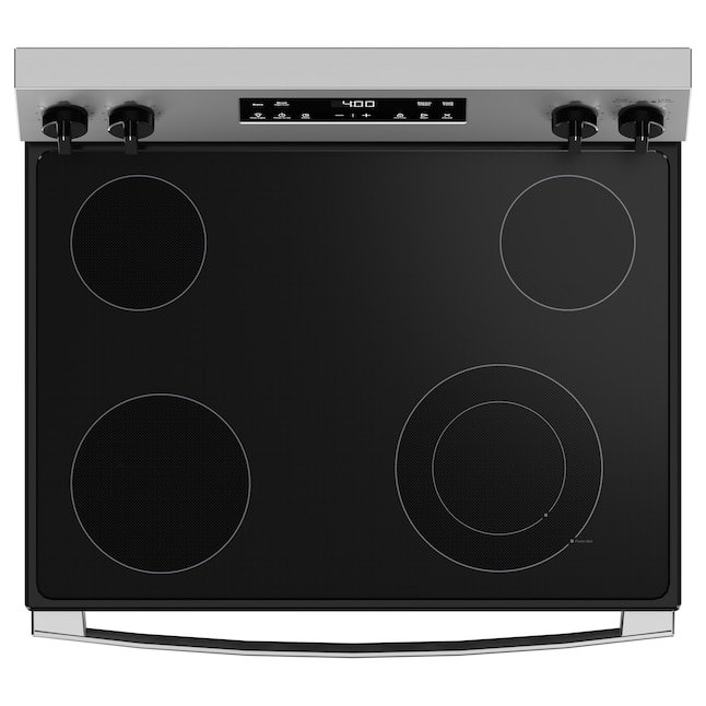 GE 30-in Glass Top 4 burners 5.3-cu ft Freestanding Electric Range Stainless Steel - Image 5