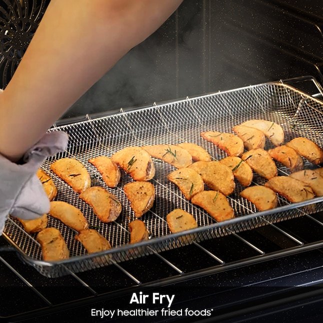 Samsung 30-in Glass Top 5 burners 6.3-cu ft Air Fry Electric Range Fingerprint Resistant - Image 10